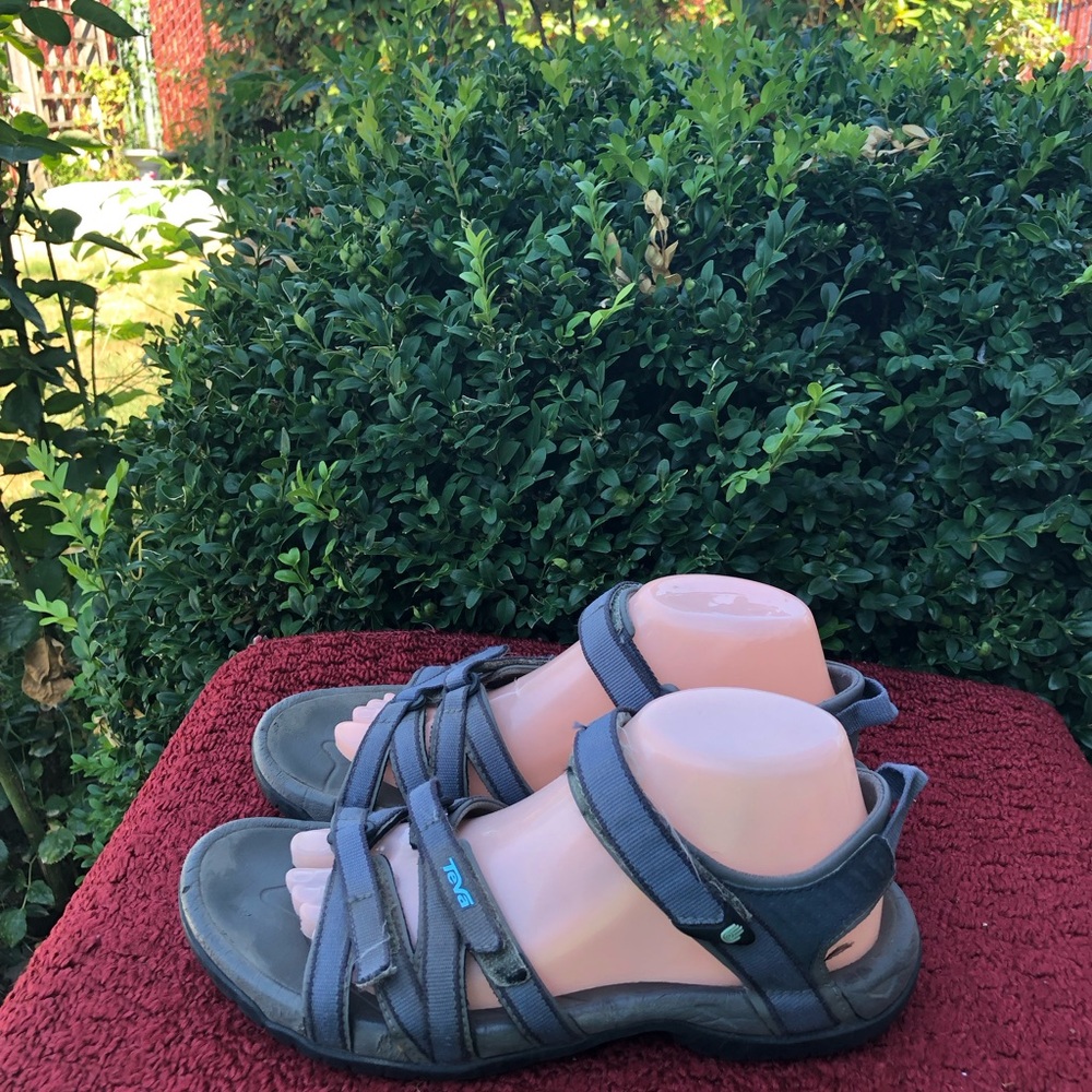 teva 4266 Women's Strappy Slingback Sandals in Charcoal Grays Size 9